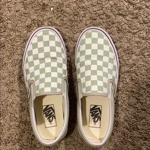 Sage checkered vans